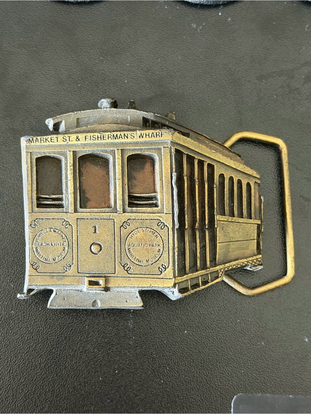 Vintage 1979 San Francisco Cable Car Belt Buckle Indiana Metal Craft